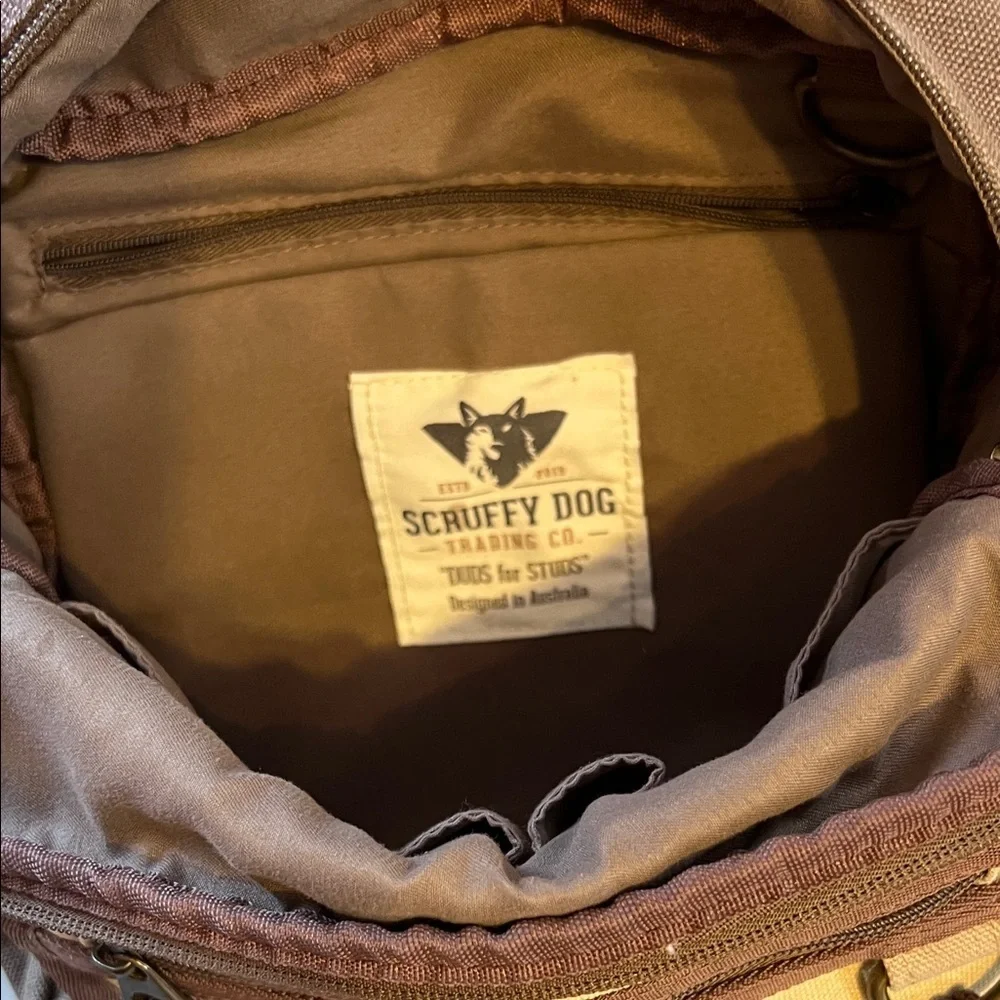 Small Messenger Bag Brown and Cream Men’s Canvas Scruffy Dog Australia